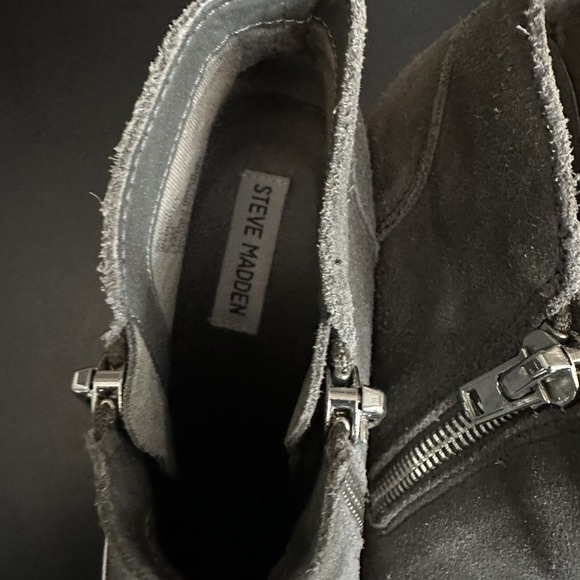 Steve Madden Wedgie High Top Sneaker Leather Streetwear Gray Bootie Shoes 8.5 - Picture 8 of 10